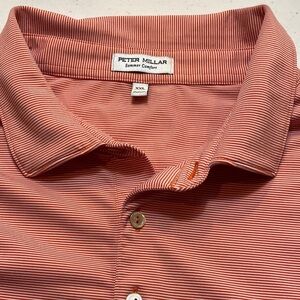 Peter Millar Men's Coral Striped Button Down Shirt size XXL